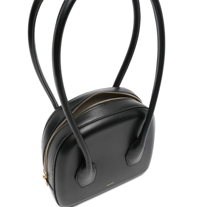 Black Calf Leather Shoulder Bag
