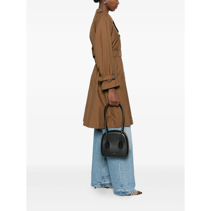 Black Calf Leather Shoulder Bag
