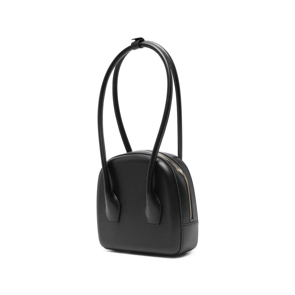 Black Calf Leather Shoulder Bag