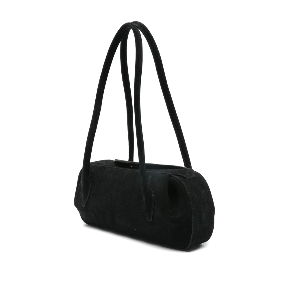 Black Top Handle Bag With Magnetic Fastening