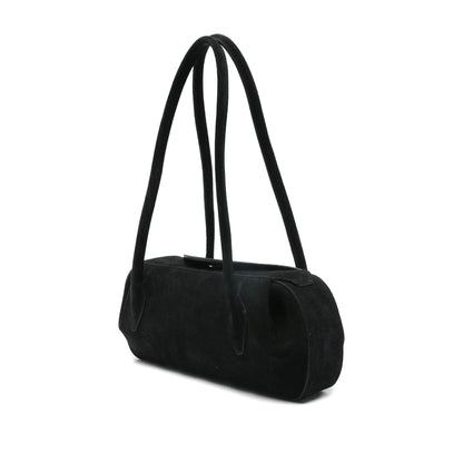 Black Top Handle Bag With Magnetic Fastening