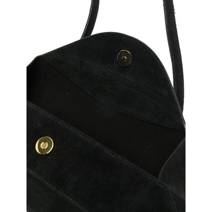 Black Top Handle Bag With Magnetic Fastening