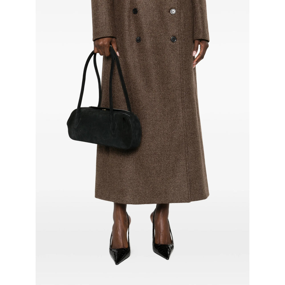 Black Top Handle Bag With Magnetic Fastening
