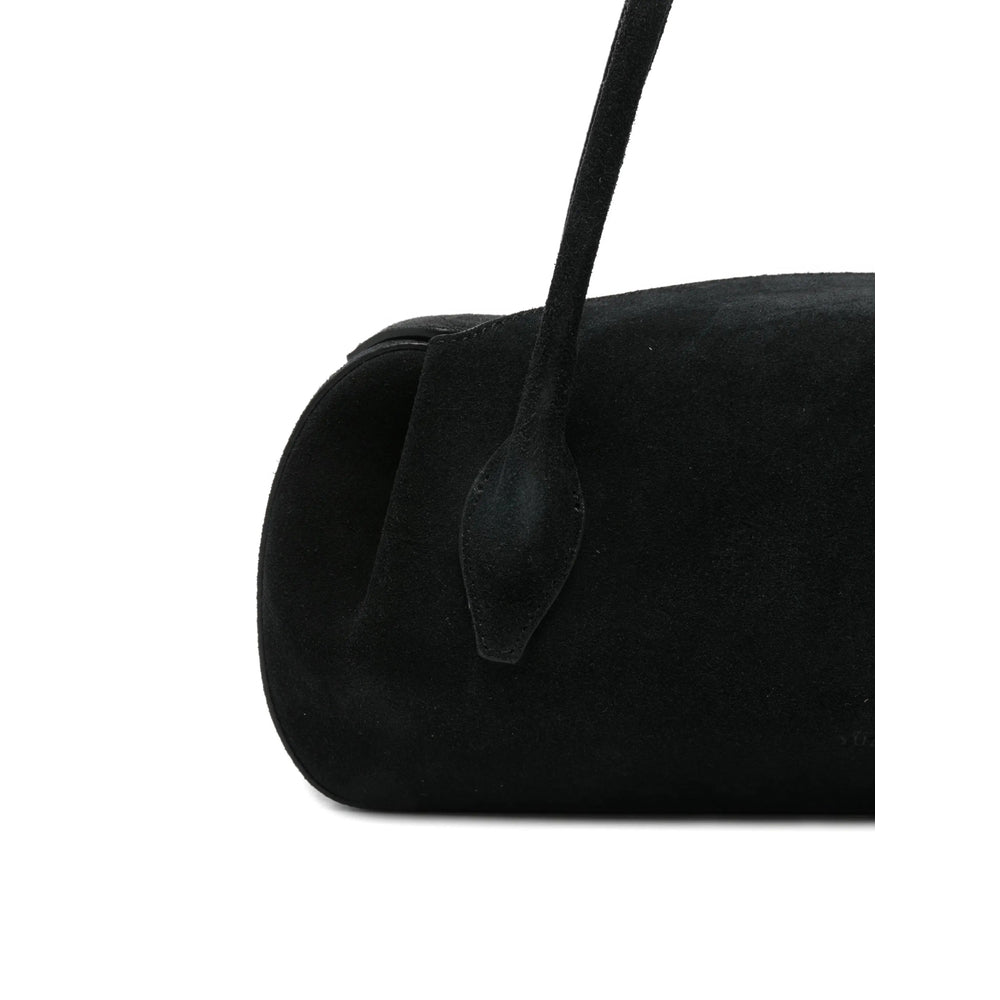 Black Top Handle Bag With Magnetic Fastening