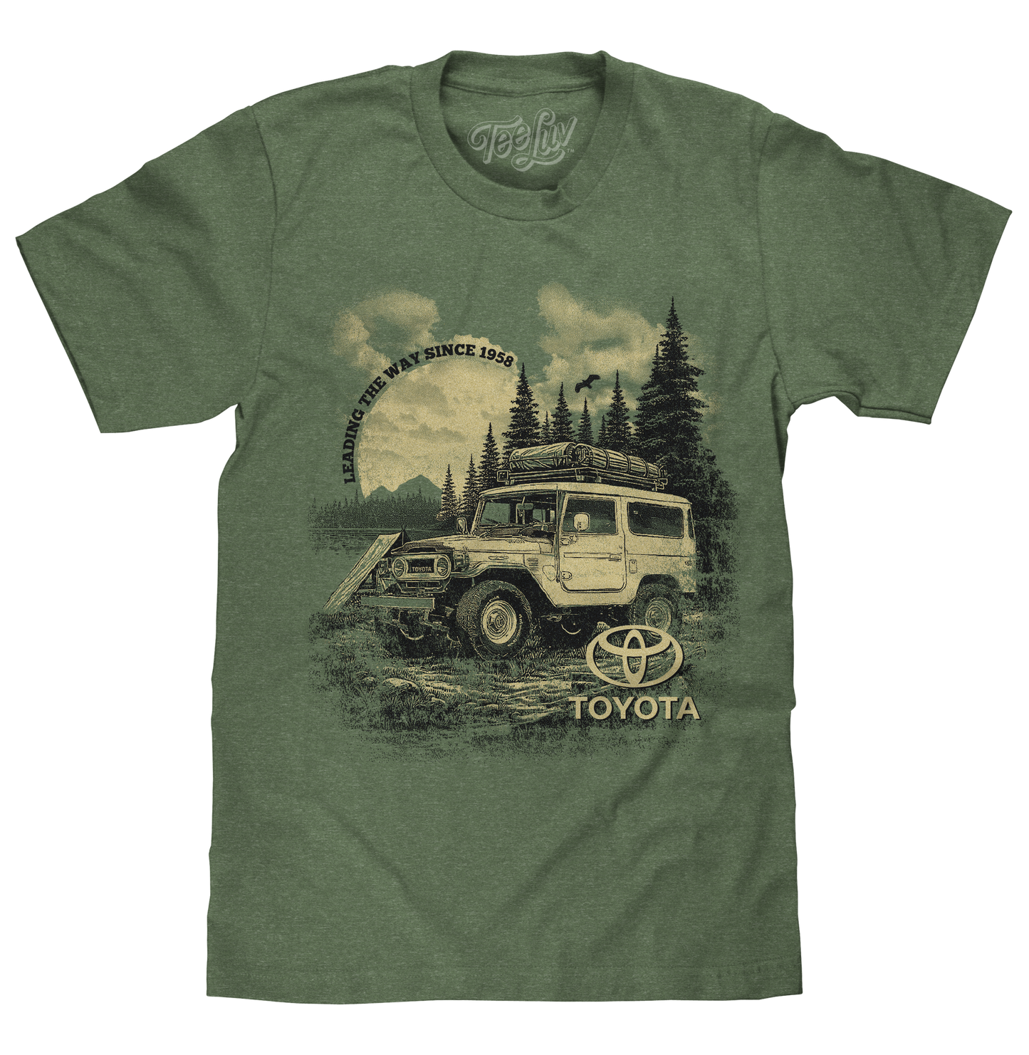 Toyota Land Cruiser Vintage Graphic T-Shirt - Canyon Green Heather