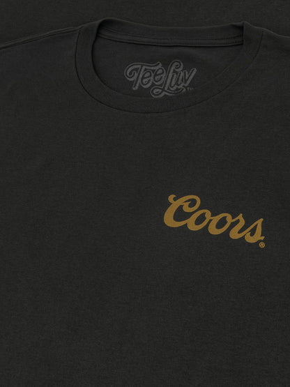 Coors Banquet Beer Double Sided Brewery Logo T-Shirt - Vintage Black