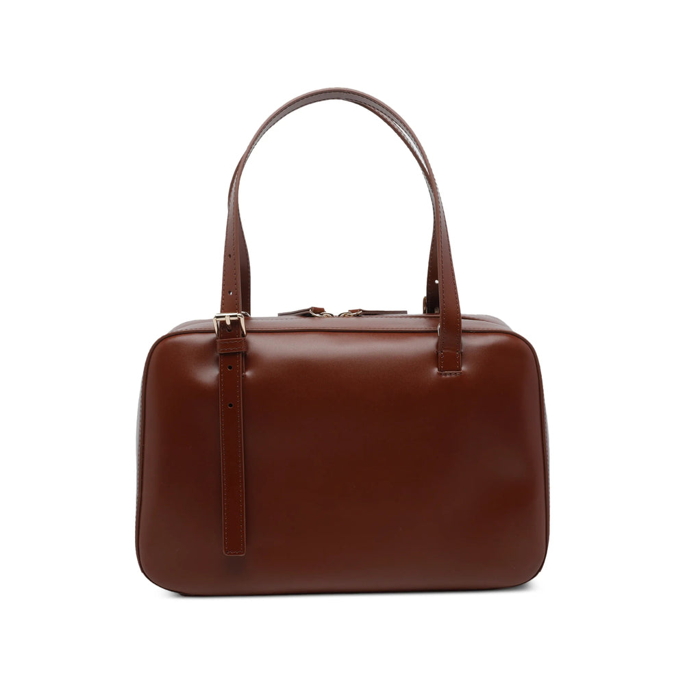 Shoulder Bag Brown Calf Leather