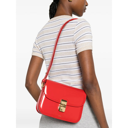 Crossbody Bag Calf Leather Red