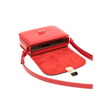 Crossbody Bag Calf Leather Red