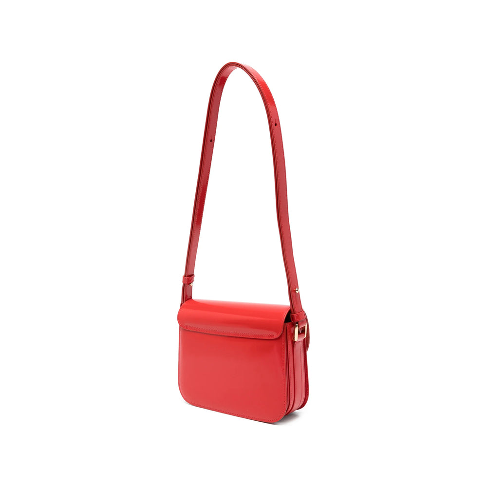 Crossbody Bag Calf Leather Red