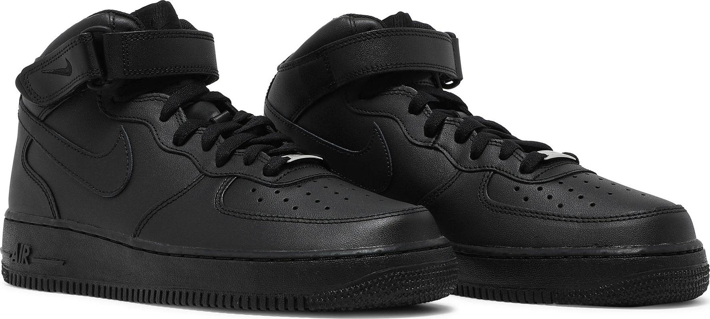 Nike Men's Air Force 1 Mid '07 'Triple Black' 2021 Sneakers