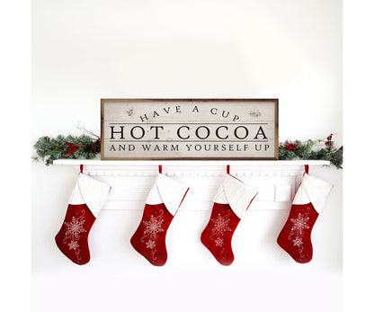 Kendrick Home Hot Cocoa Have A Cup Whitewash