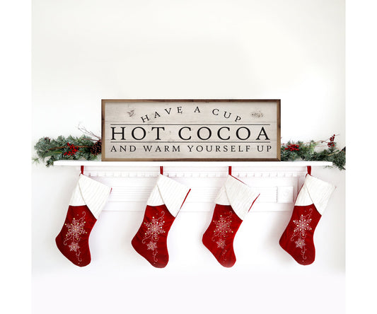 Kendrick Home Hot Cocoa Have A Cup Whitewash