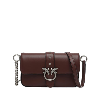 Bordeaux Leather Bag With Magnetic Closure