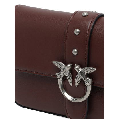 Bordeaux Leather Bag With Magnetic Closure