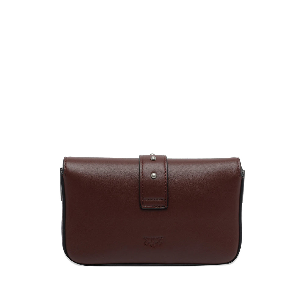 Bordeaux Leather Bag With Magnetic Closure