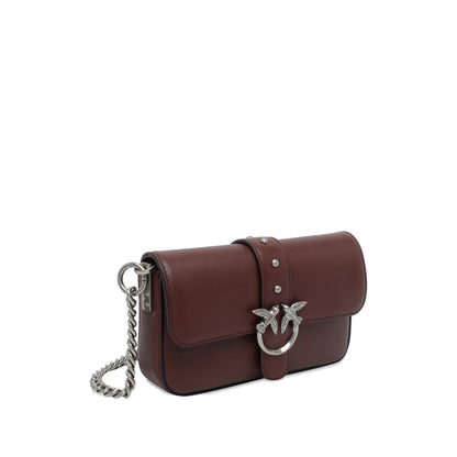 Bordeaux Leather Bag With Magnetic Closure