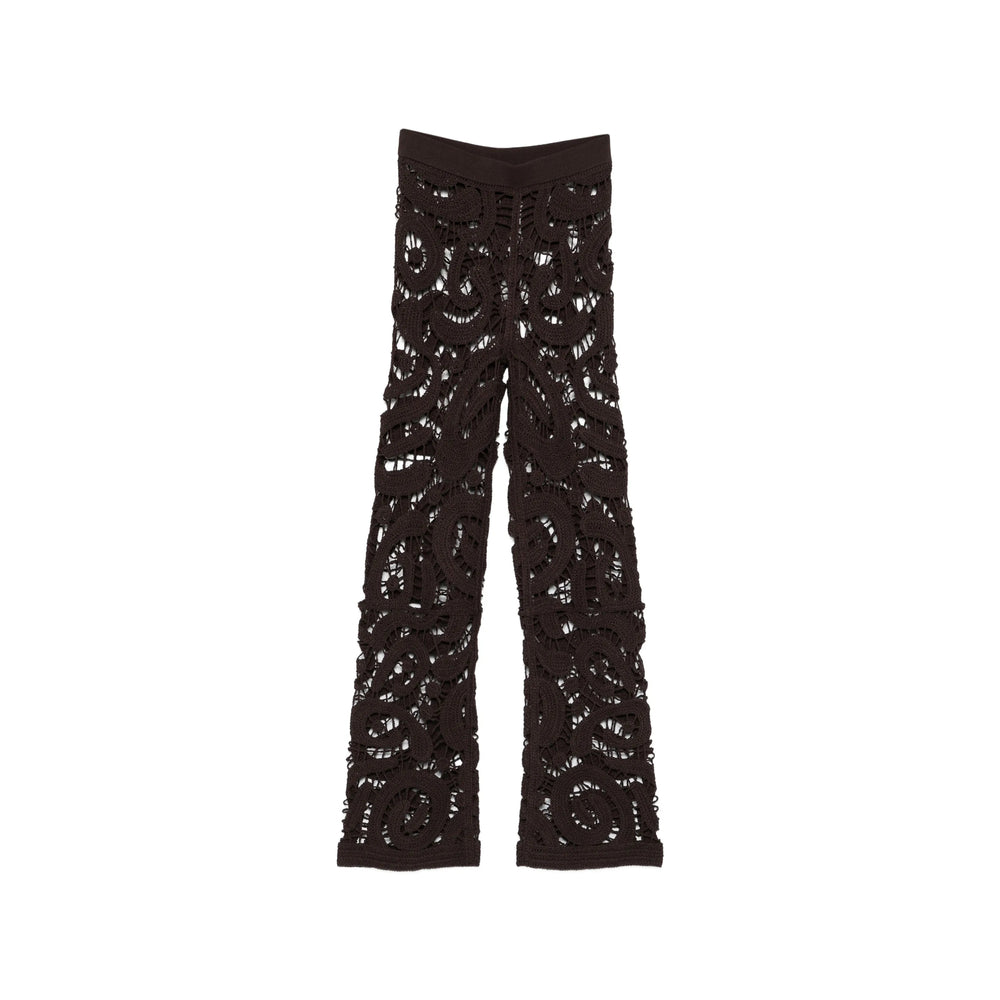 Crochet Knit Elasticated Waistband Trousers