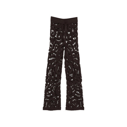 Crochet Knit Elasticated Waistband Trousers