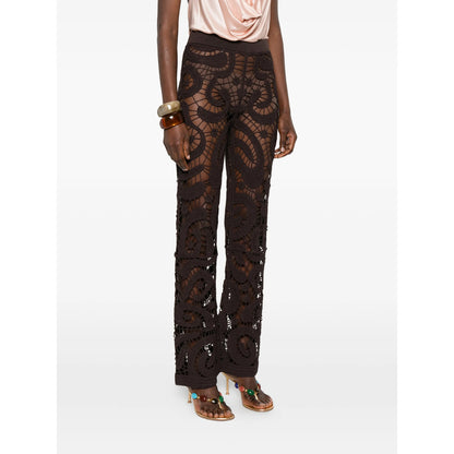 Crochet Knit Elasticated Waistband Trousers