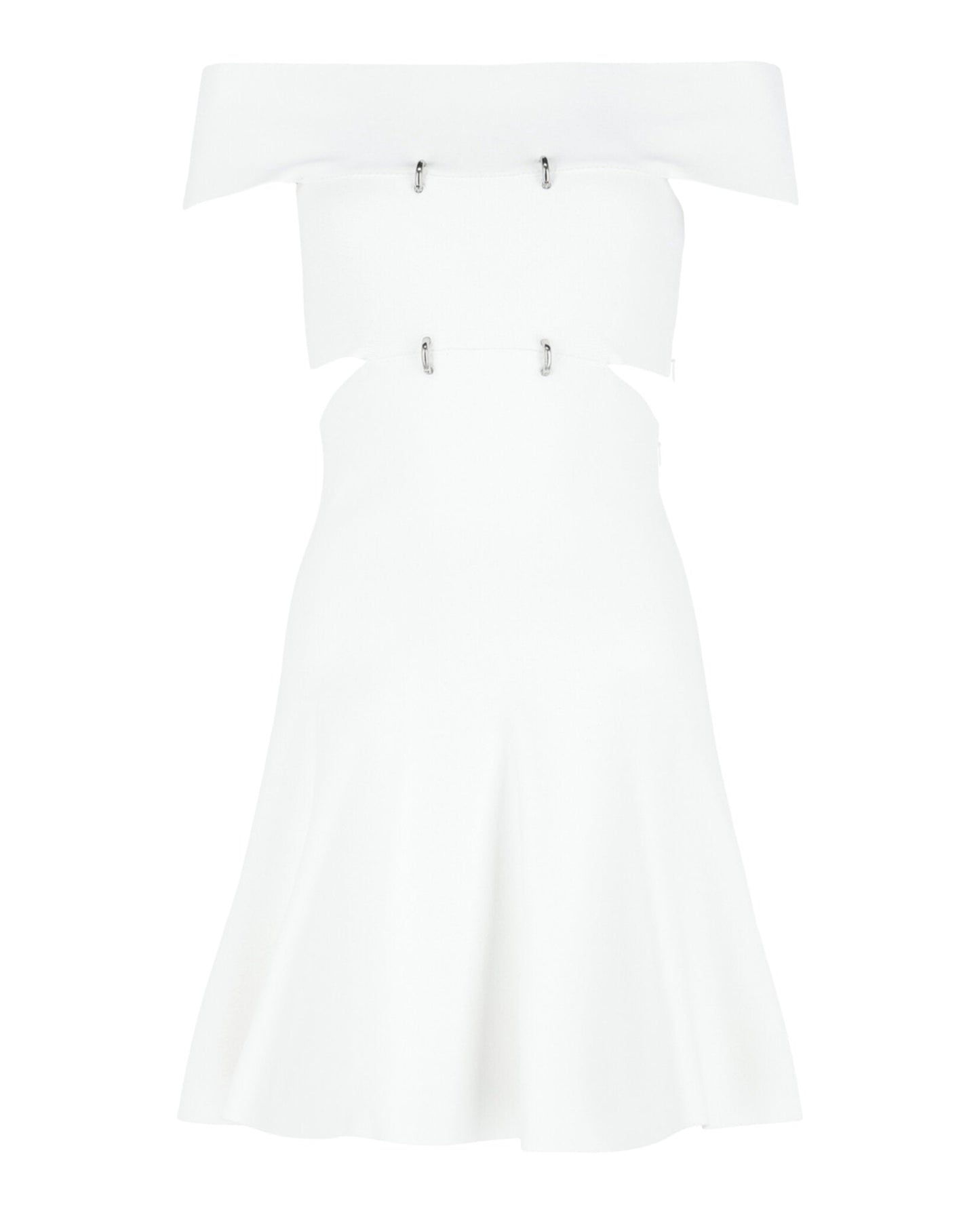 Alexander McQueen Off-the-Shoulder Sliced Mini Dress