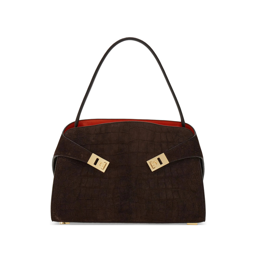 Shoulder Bag Soft Hug Brown Suede