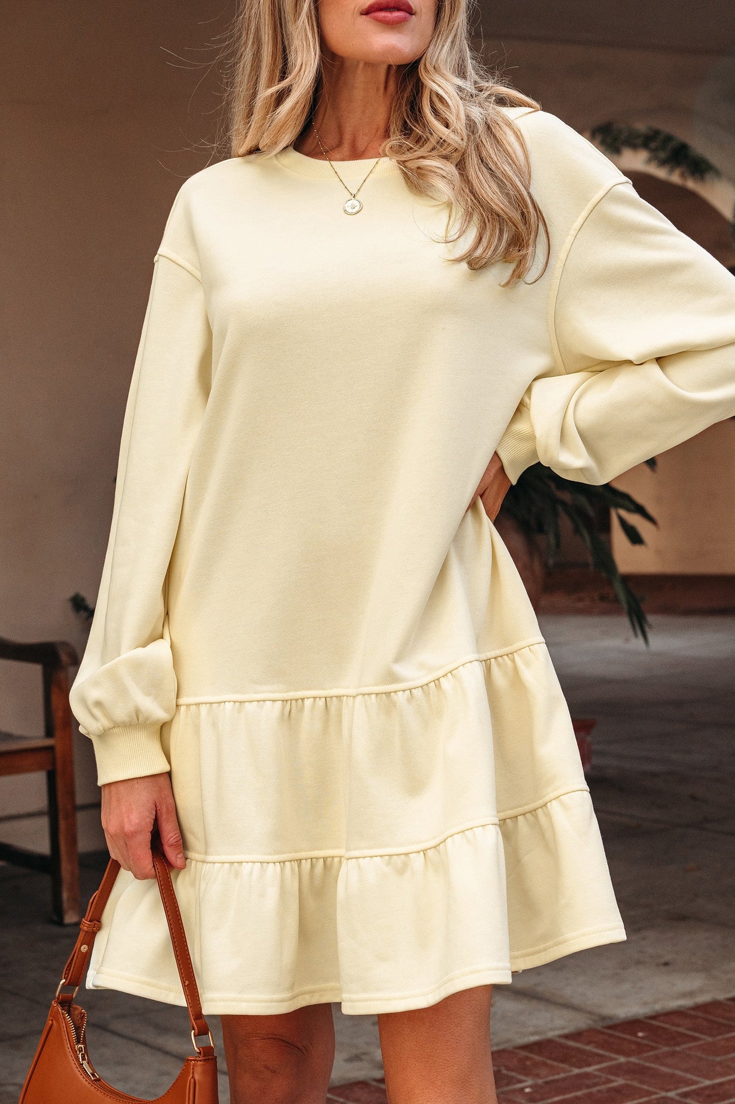 Threaded Pear Ramona Sleeve Loose Mini Dress