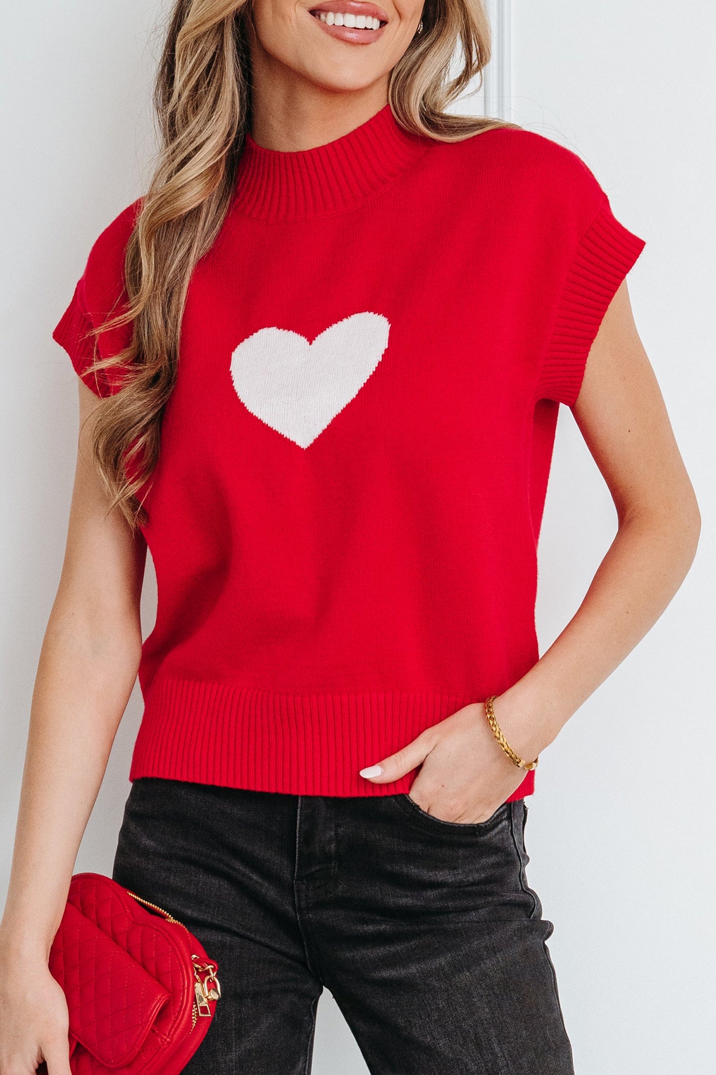 Threaded Pear Genevieve Cropped Short Sleeve Sweater