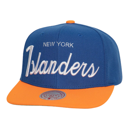 Mitchell & Ness NHL New York Islanders Vintage Script Men Snapback Hat Blue