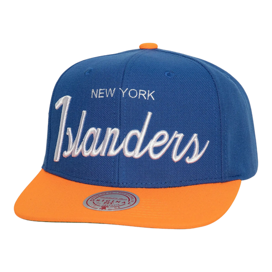 Mitchell & Ness NHL New York Islanders Vintage Script Men Snapback Hat Blue
