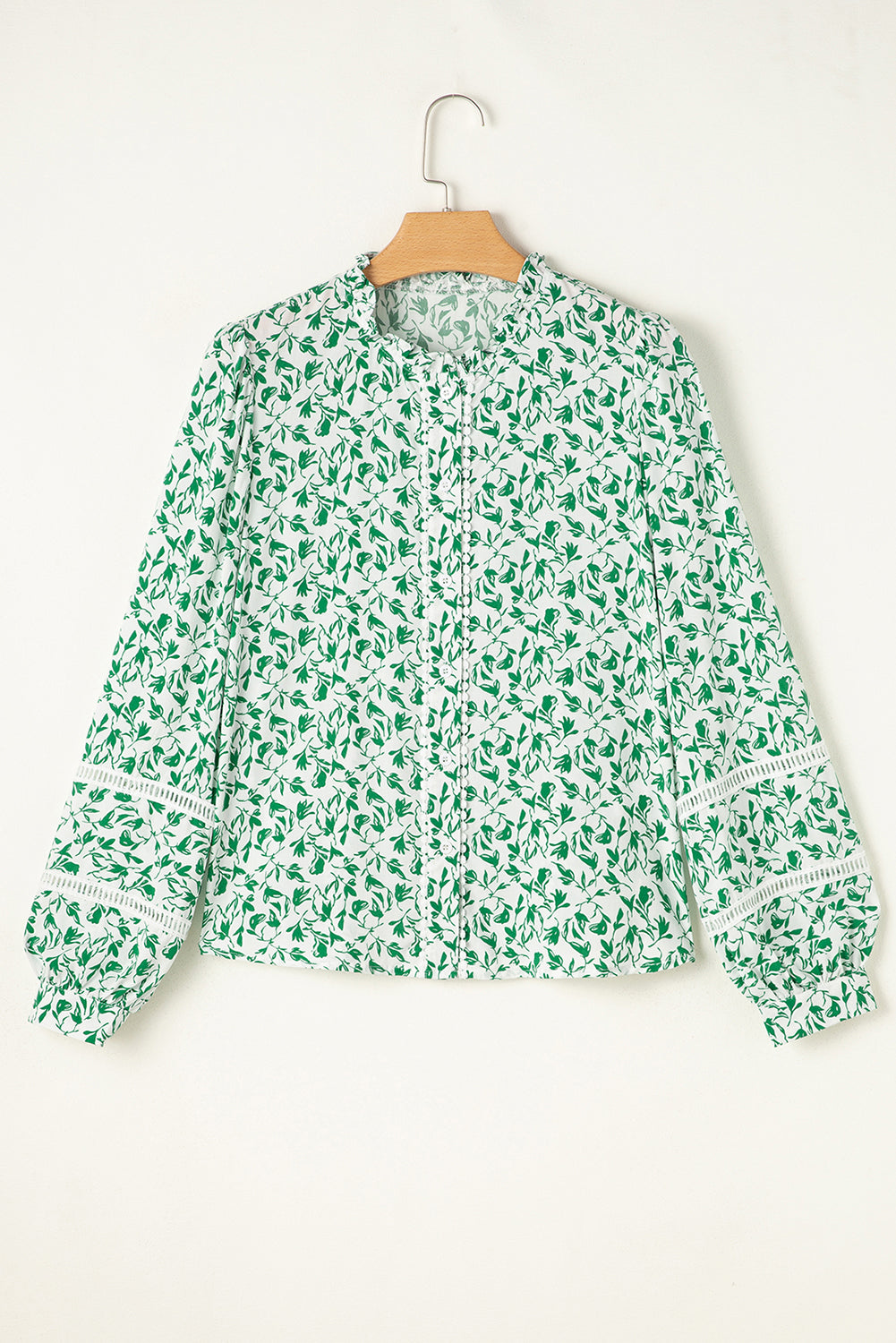 Threaded Pear Melanie Lace Floral Puff Sleeve Top