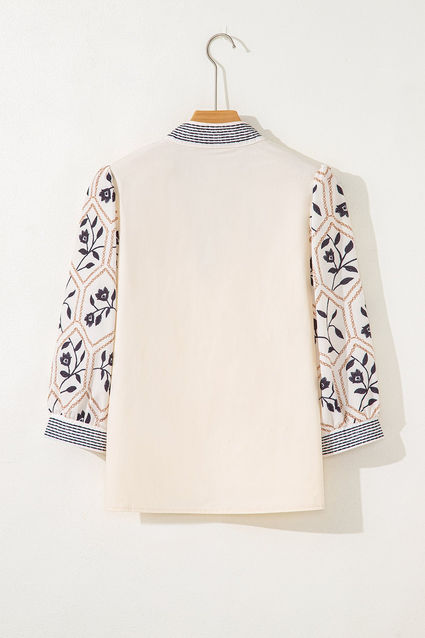 Threaded Pear Micah Sleeve Contrast Patchwork Blouse