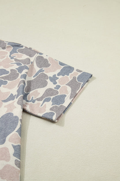 Threaded Pear Mya Camo Loose Tee Set
