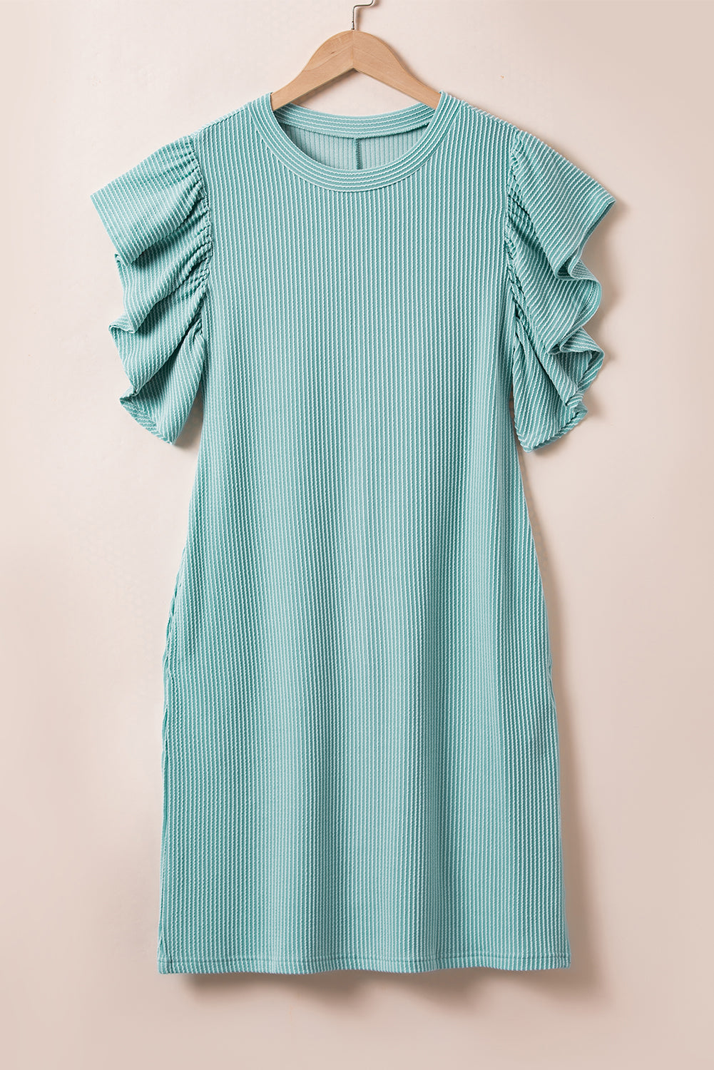 Threaded Pear Jocelyn Ruffled Flutter Sleeve Dress