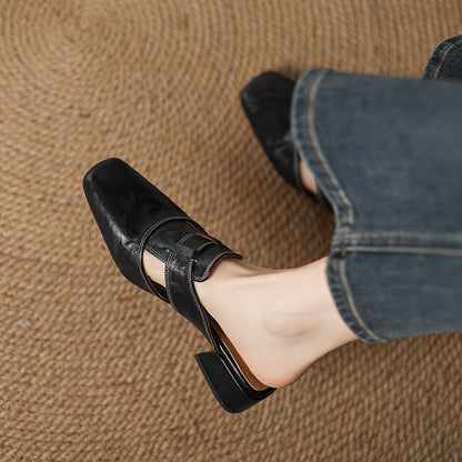 Retro Closed Toe Half Slippers