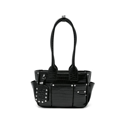 Tote Bag Black Croc Effect