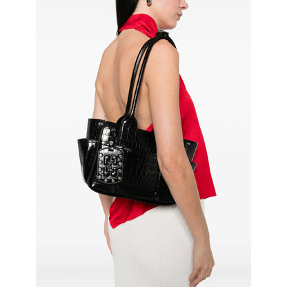 Tote Bag Black Croc Effect