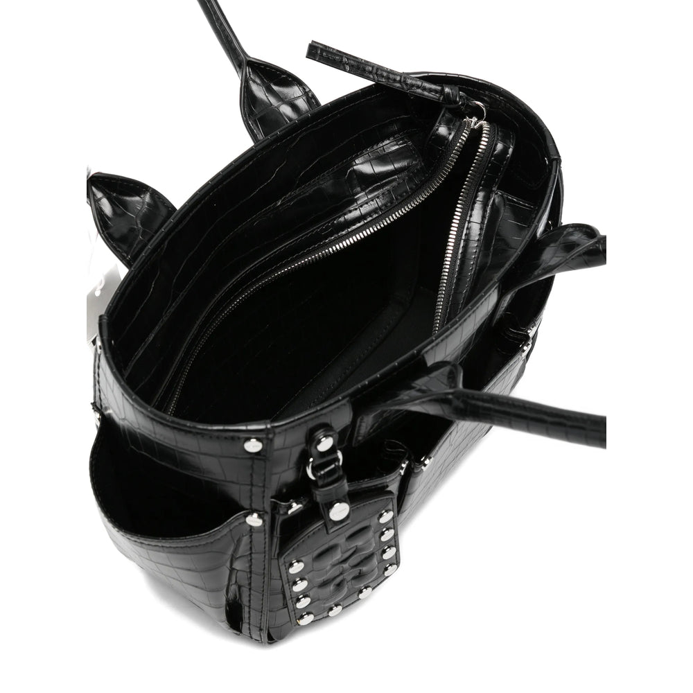 Tote Bag Black Croc Effect