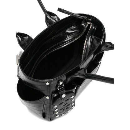 Tote Bag Black Croc Effect