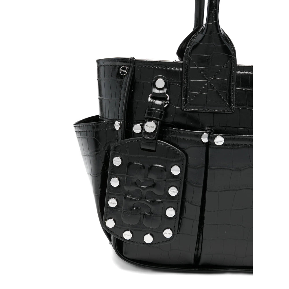 Tote Bag Black Croc Effect