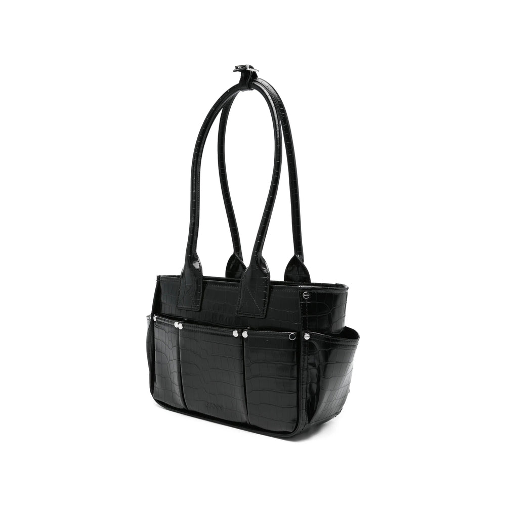 Tote Bag Black Croc Effect