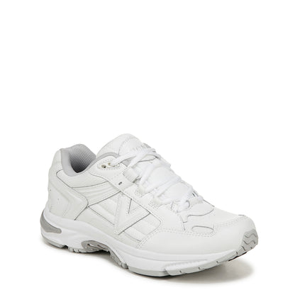 White Leather & Fabric-