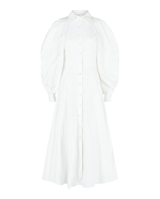 Alexander McQueen Cold-Shoulder Cotton Midi Dress