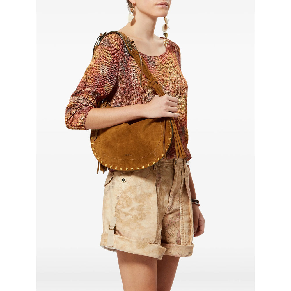 Shoulder Bag Brown Suede