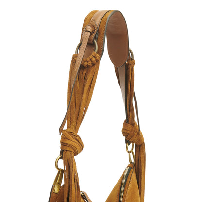 Shoulder Bag Brown Suede