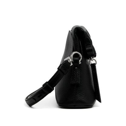 Satchel Bag in Black Calf Leather