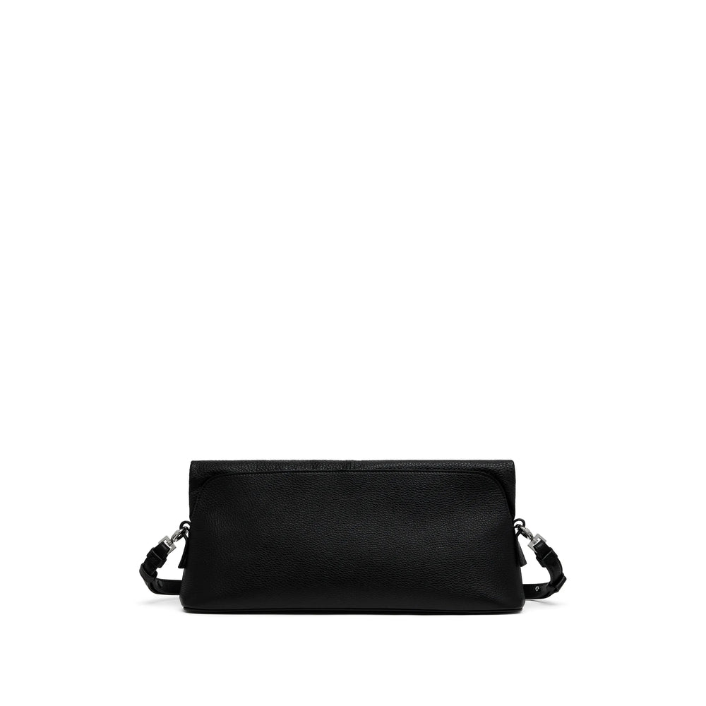 Satchel Bag in Black Calf Leather