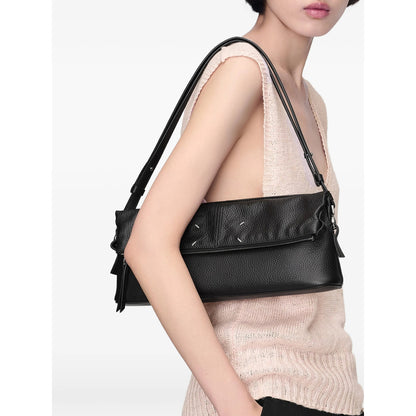 Satchel Bag in Black Calf Leather