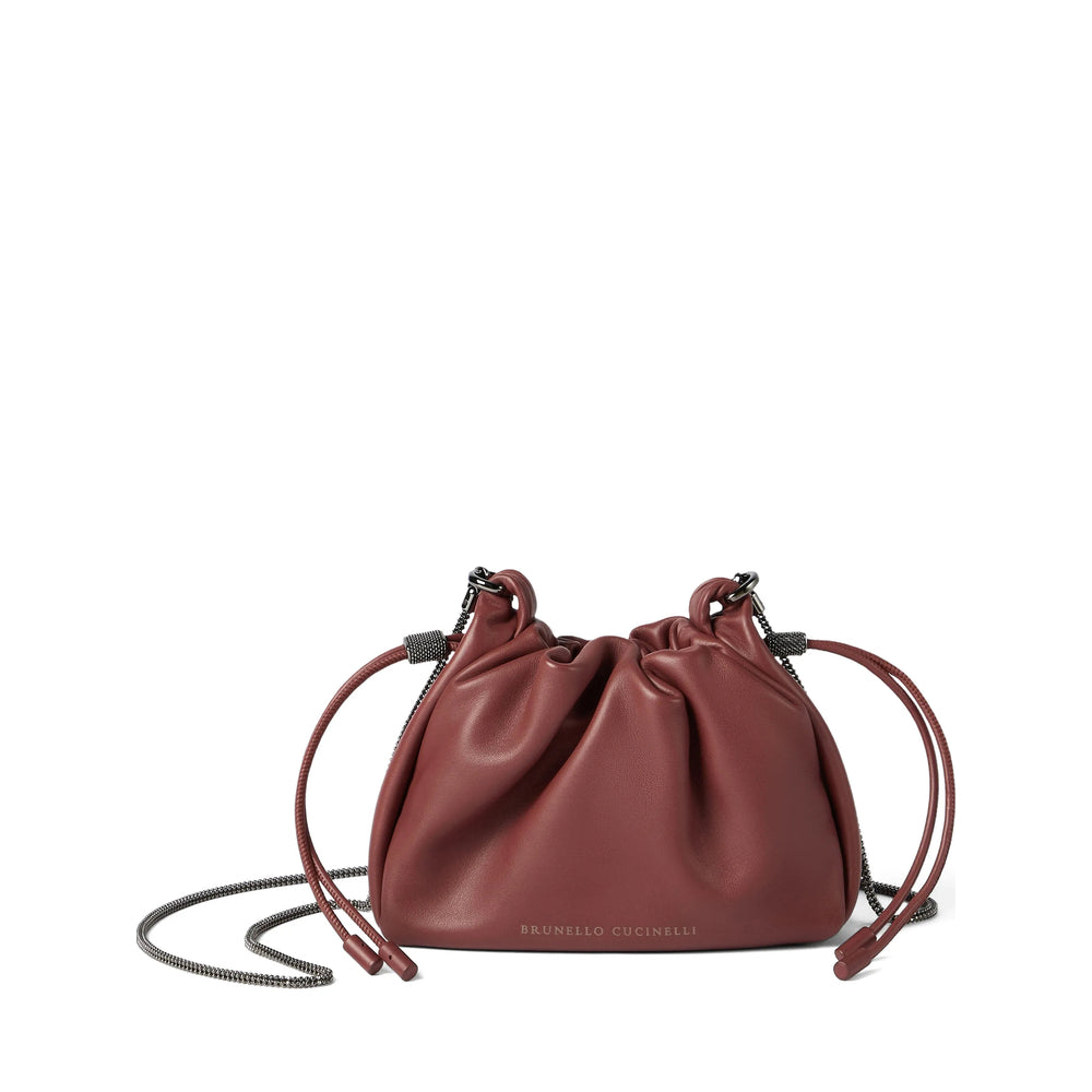 Bucket Bag Red Calf Leather