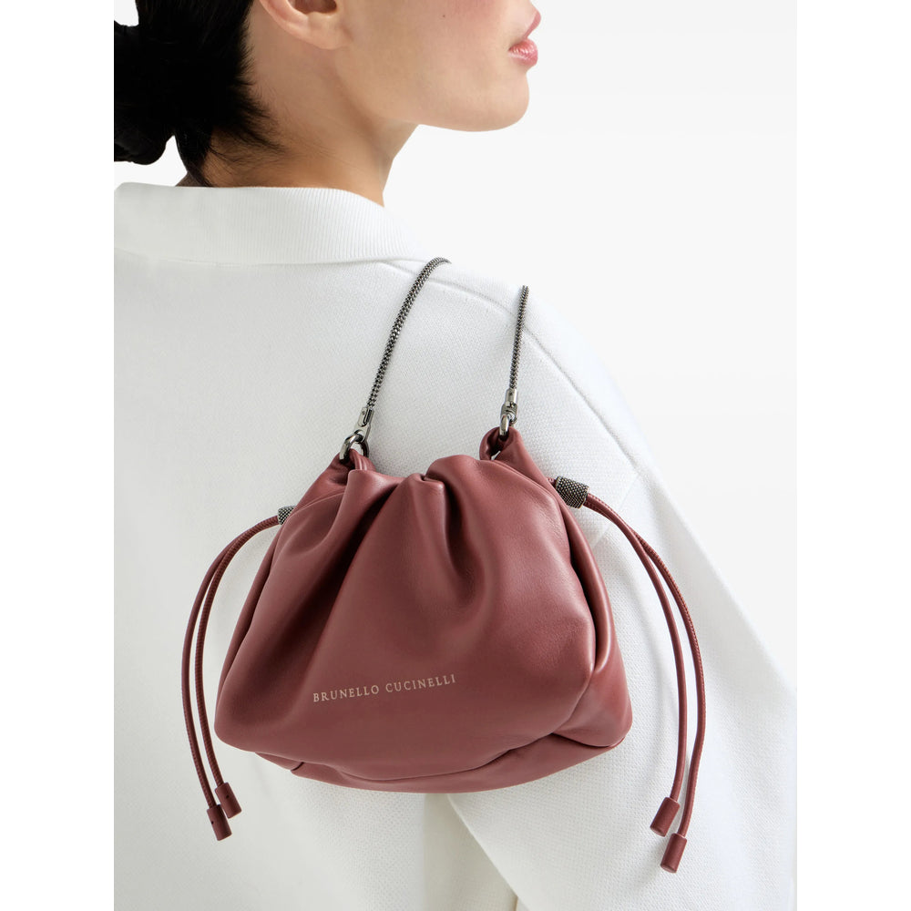 Bucket Bag Red Calf Leather